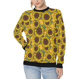 Sunflower pattern Women's Crew Neck Sweatshirt