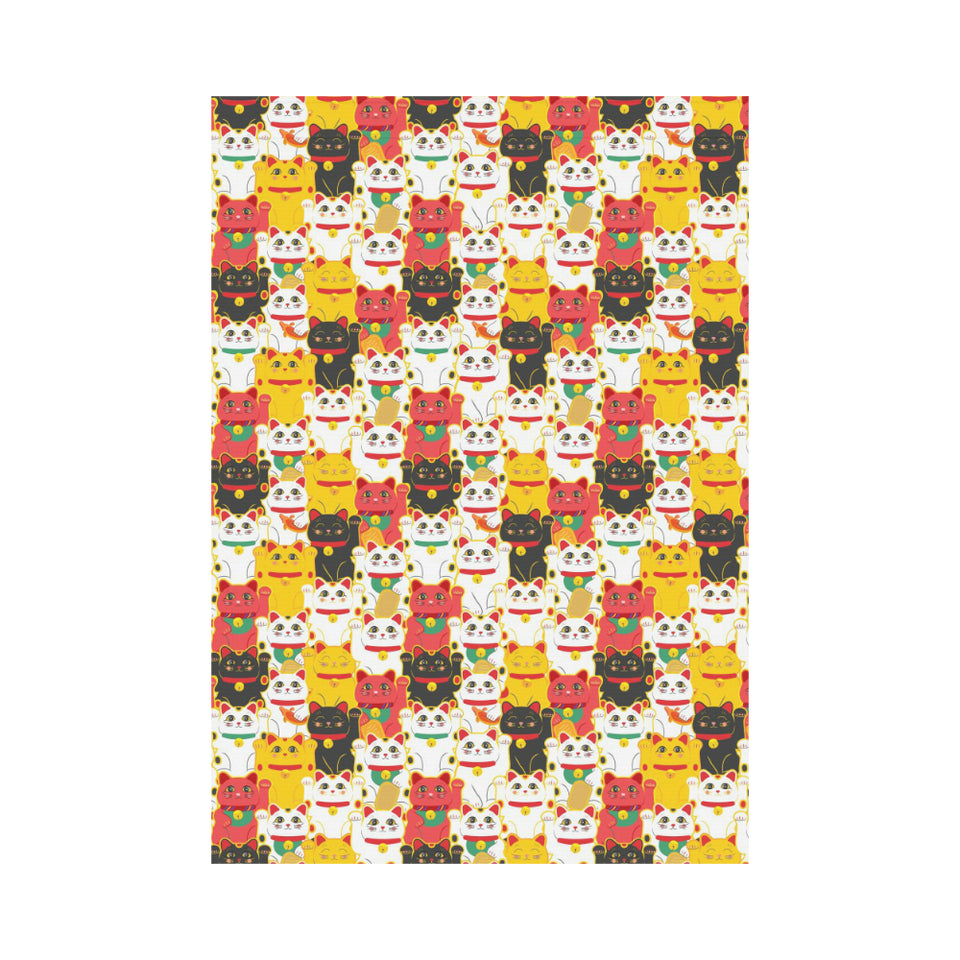 Colorful Maneki neko cat pattern House Flag Garden Flag