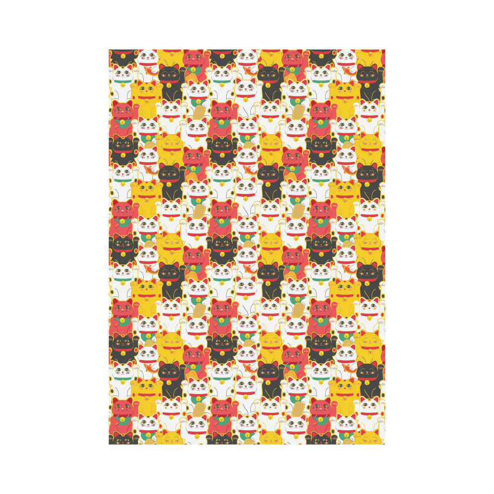 Colorful Maneki neko cat pattern House Flag Garden Flag