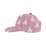 Llama Alpaca pink background All Over Print Snapback Cap