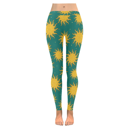 Sun green background Women's Legging Fulfilled In US