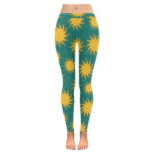 Sun green background Women's Legging Fulfilled In US