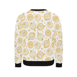 hand drawn onion pattern Men's Crew Neck Sweatshirt