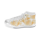 hand drawn orange fruit pattern Women's High Top Canvas Shoes White
