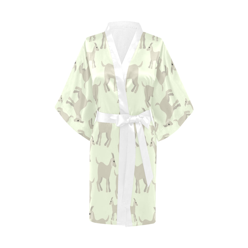 Little young goat pattern Women's Short Kimono Robe