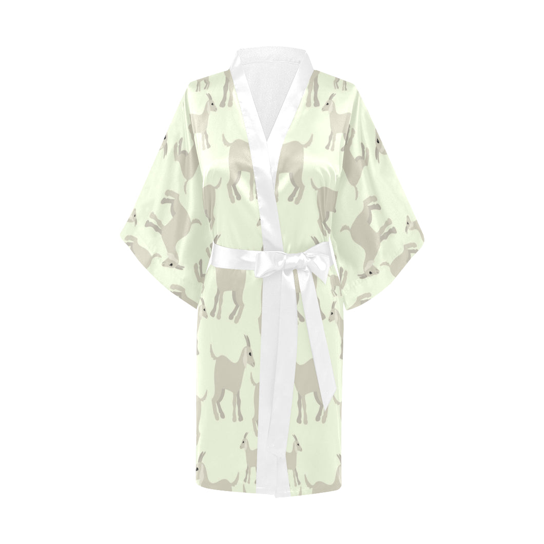 Little young goat pattern Women's Short Kimono Robe