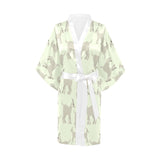 Little young goat pattern Women's Short Kimono Robe