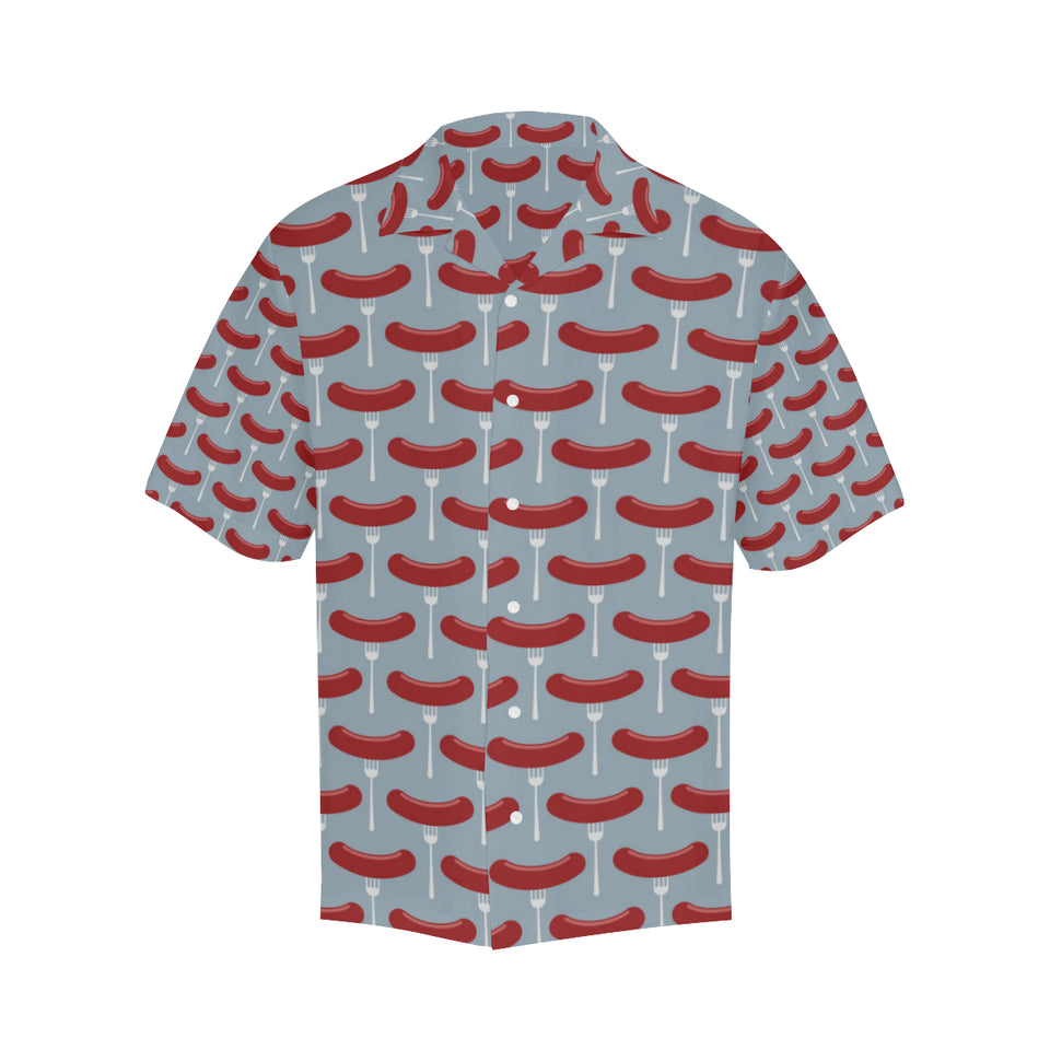 Sausage Pattern Print Design 02 Men's All Over Print Hawaiian Shirt (Model T58)