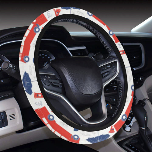 British Pattern Print Design 03 Car Steering Wheel Cover