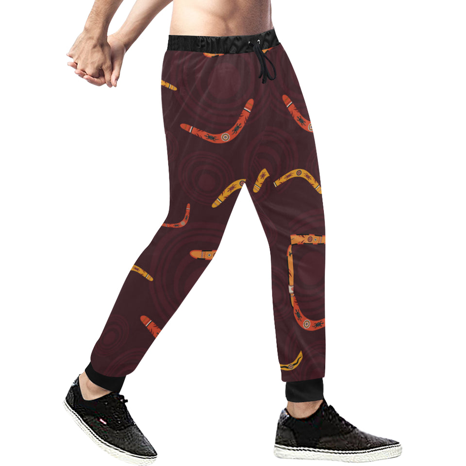 Boomerang Australian aboriginal ornament circle bl Unisex Casual Sweatpants