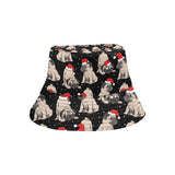 Christmas Pugs Santa_s red cap pattern Unisex Bucket Hat
