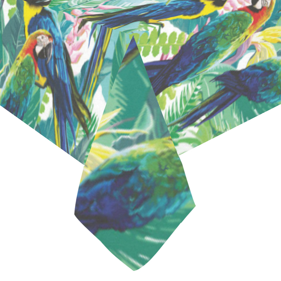 Colorful parrot exotic flower leaves Tablecloth