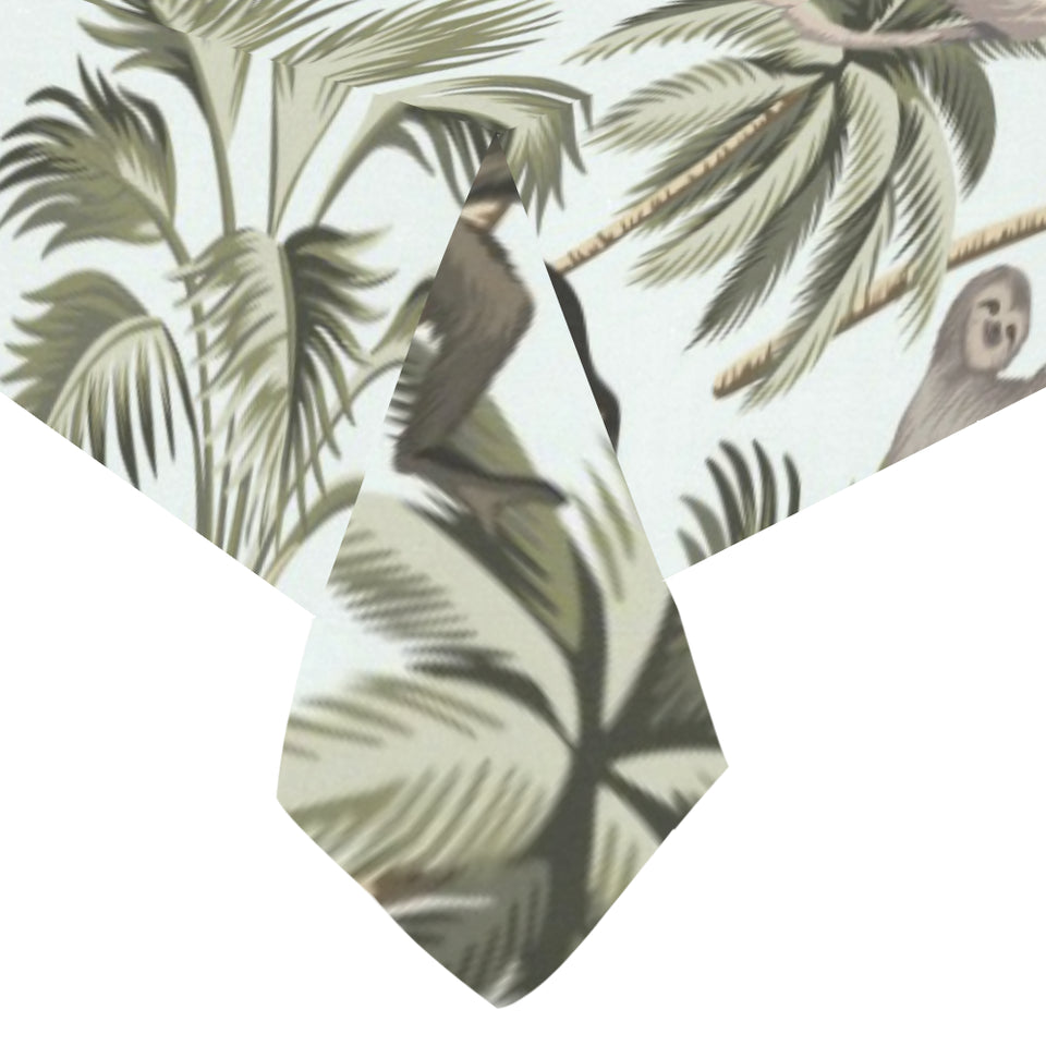 Monkey sloth lemur palm trees pattern Tablecloth