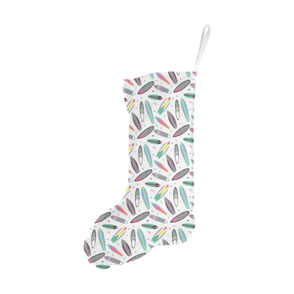 Surfboard Pattern Print Design 04 Christmas Stocking