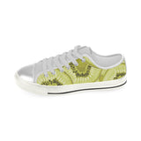 Sliced kiwi pattern Women's Low Top Canvas Shoes White