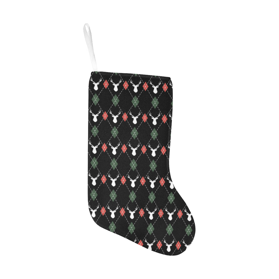 Deer Christmas new year pattern argyle Christmas Stocking