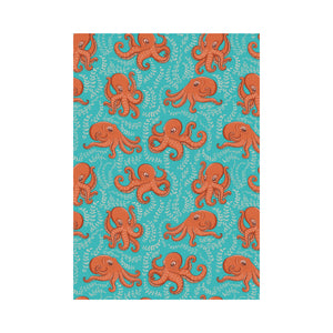 Octopus turquoise background House Flag Garden Flag