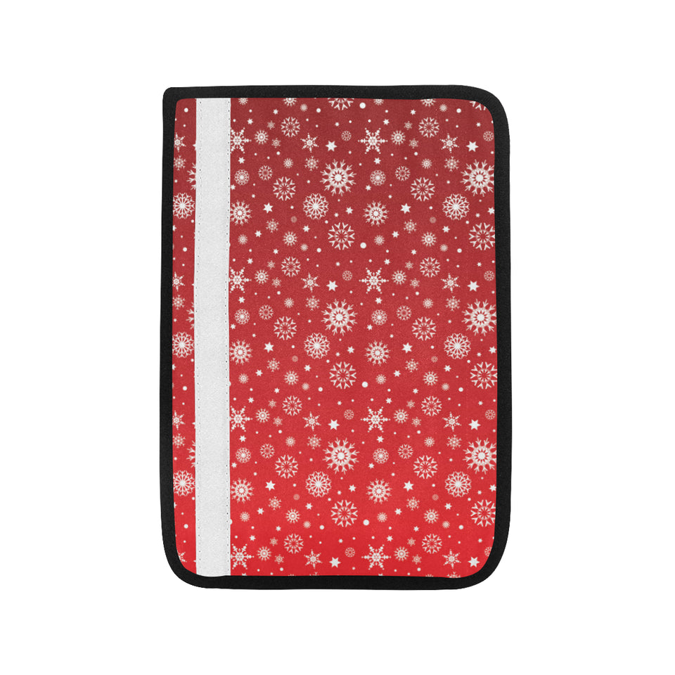 Snowflake pattern red background Car Seat Belt Cover