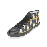 French fries dark background Women's High Top Canvas Shoes Black