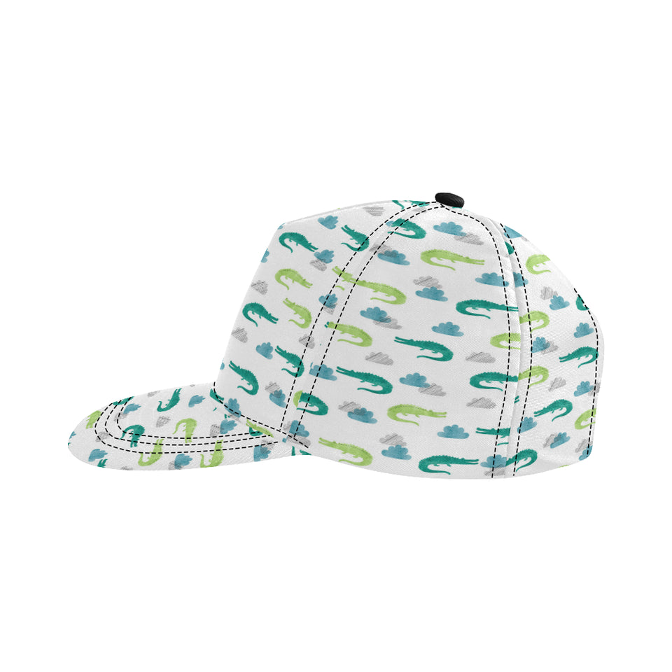 watercolor crocodile pattern All Over Print Snapback Cap