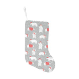 Cute polar bear christmas snow pattern Christmas Stocking