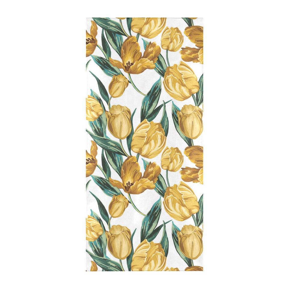 yellow tulips pattern Beach Towel