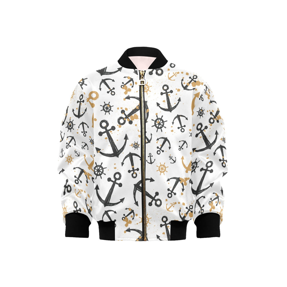 Anchors Rudders pattern Kids' Boys' Girls' Bomber Jacket