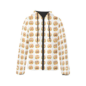 Hamburger Pattern Print Design 04 Women's Padded Hooded Jacket