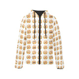 Hamburger Pattern Print Design 04 Women's Padded Hooded Jacket