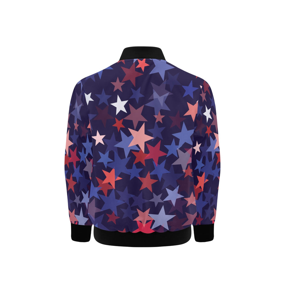 Red blue star pattern Kids' Boys' Girls' Bomber Jacket