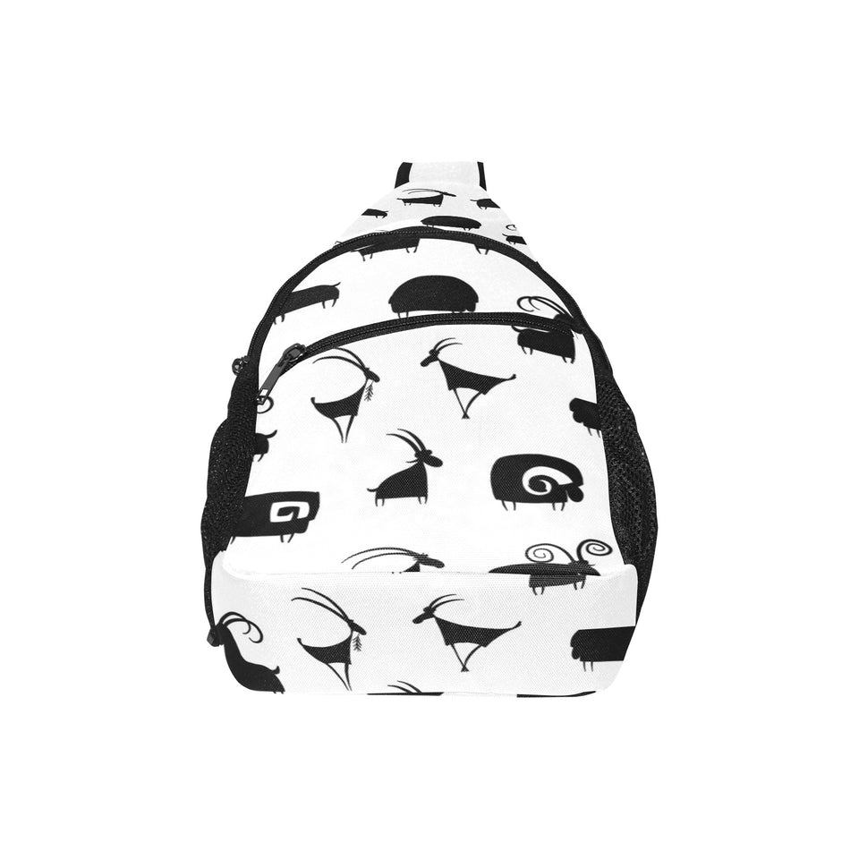 Goat ram pattern All Over Print Chest Bag