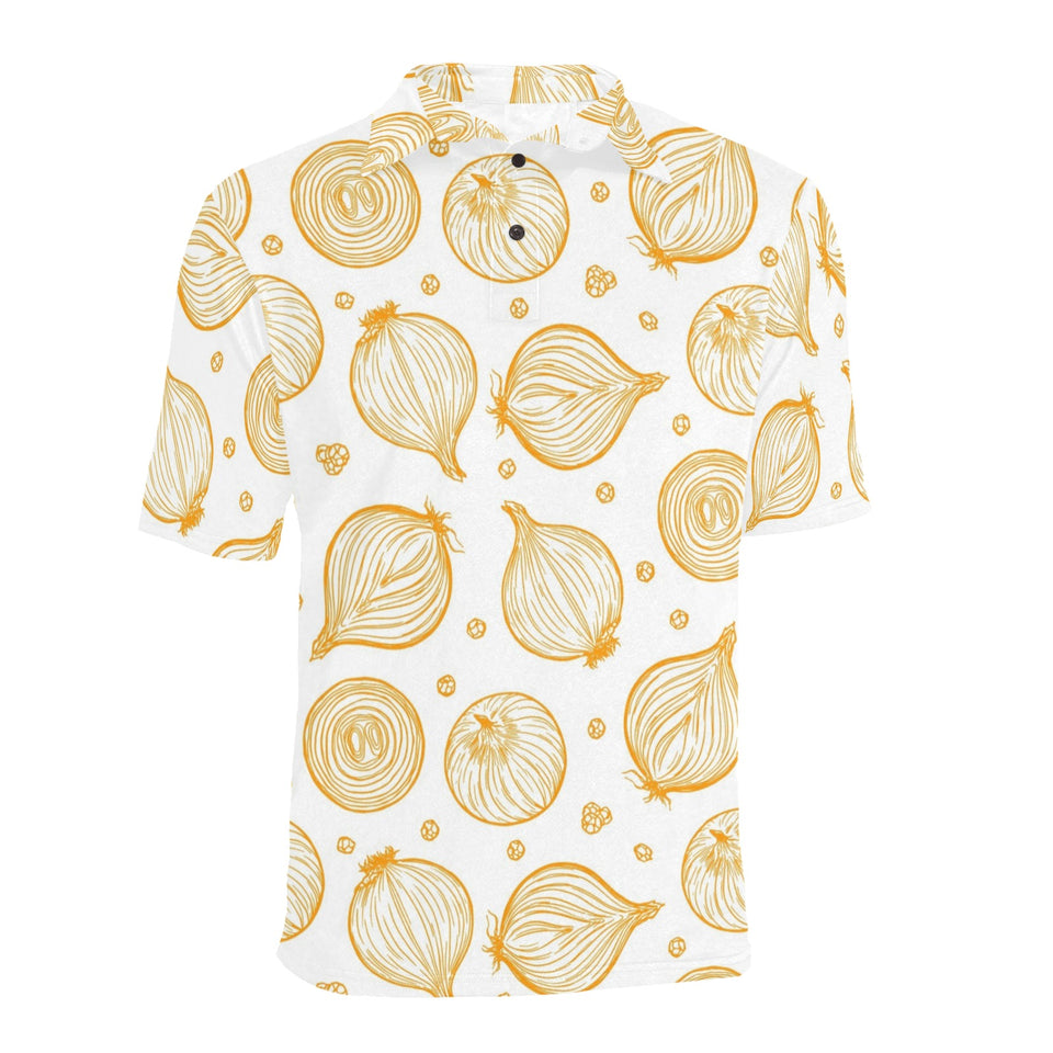 hand drawn onion pattern Men's All Over Print Polo Shirt