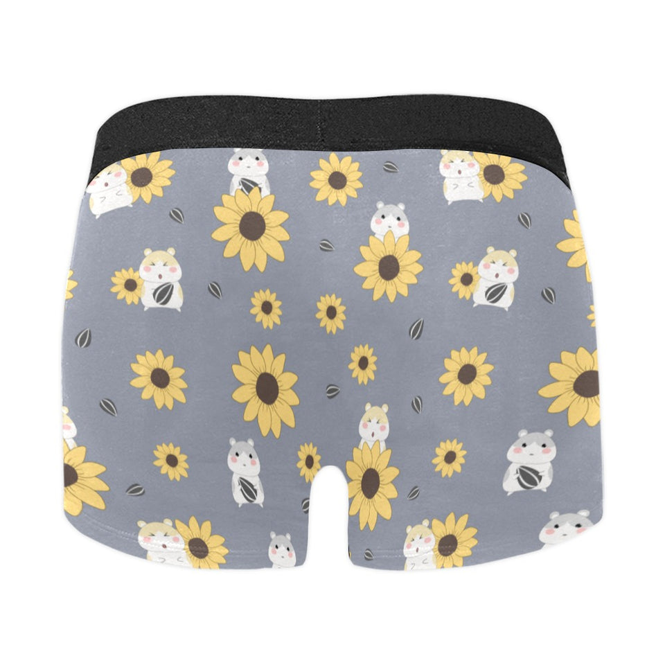 Cute hamster sunflower pattern background Men's All Over Print Boxer Briefs Men's Underwear