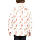 Chihuahua bone paw pattern Kids' Boys' Girls' Padded Hooded Jacket