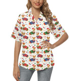 Corgi Christmas Pattern Women's All Over Print Hawaiian Shirt