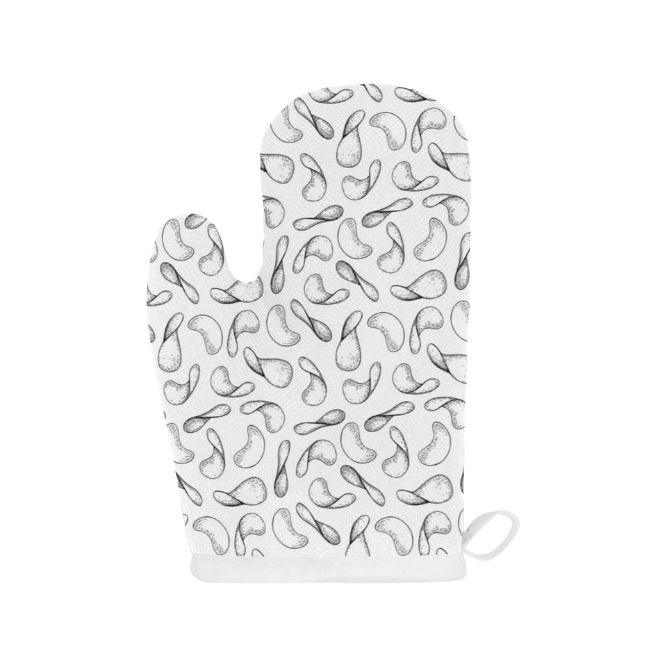 Potato Chips Pattern Print Design 04 Heat Resistant Oven Mitts