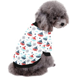 Cute color paper sailboat pattern All Over Print Pet Dog Round Neck Fuzzy Shirt