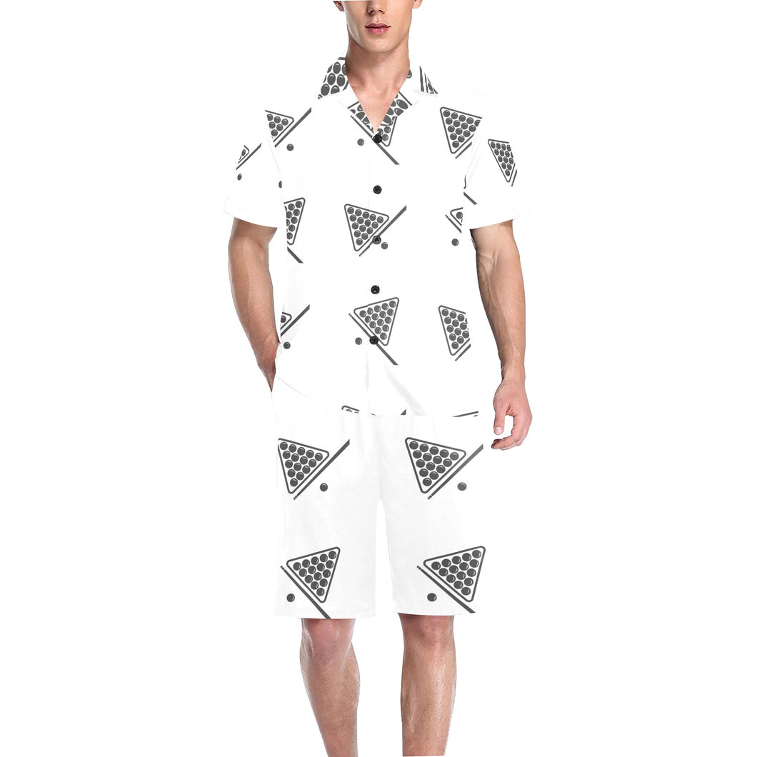 Billiard Ball Pattern Print Design 03 Men's V-Neck Short Pajama Set