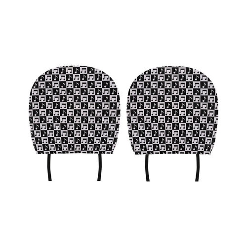 Music Notes Pattern Print Design 01 Car Headrest Cover