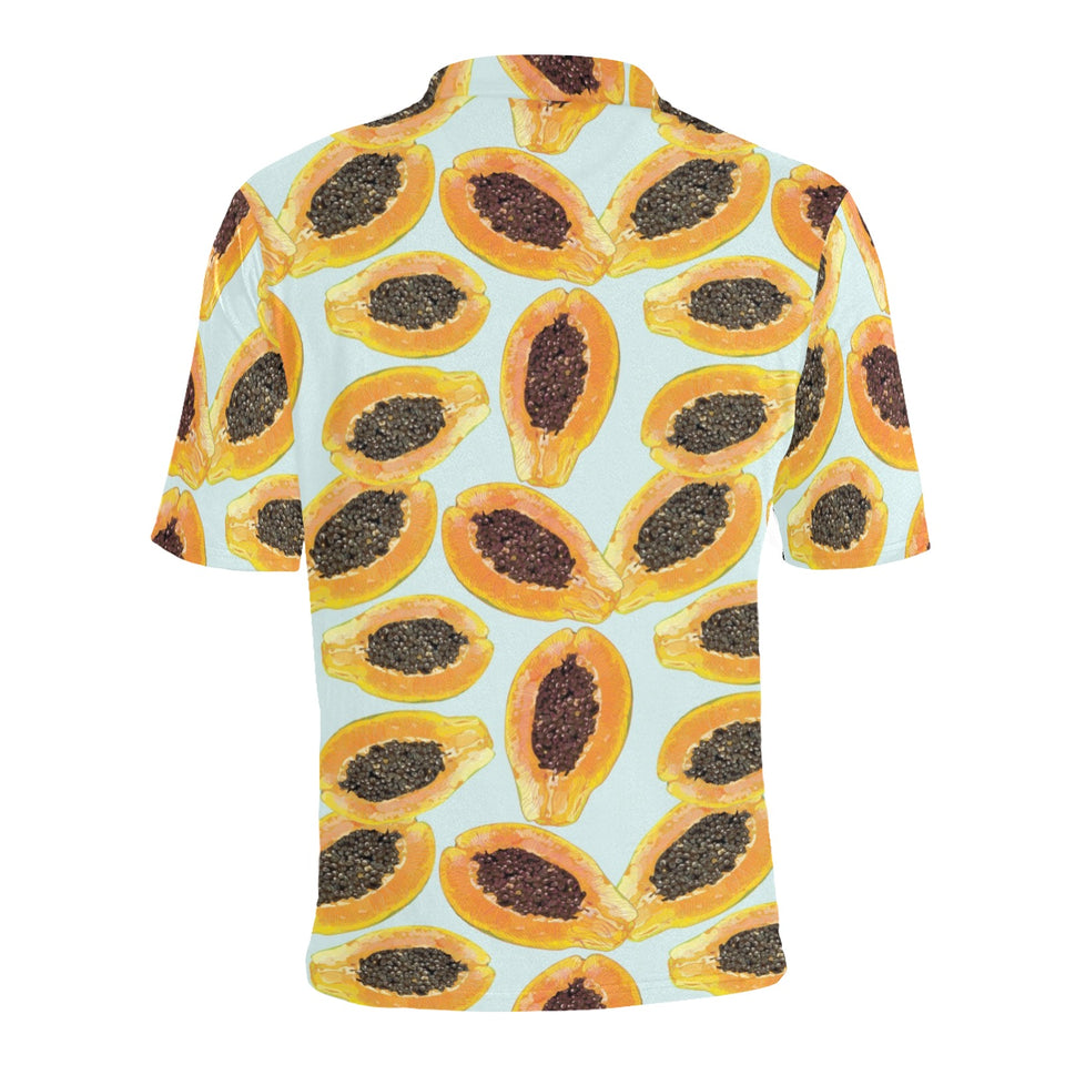 Watercolor papaya pattern Men's All Over Print Polo Shirt