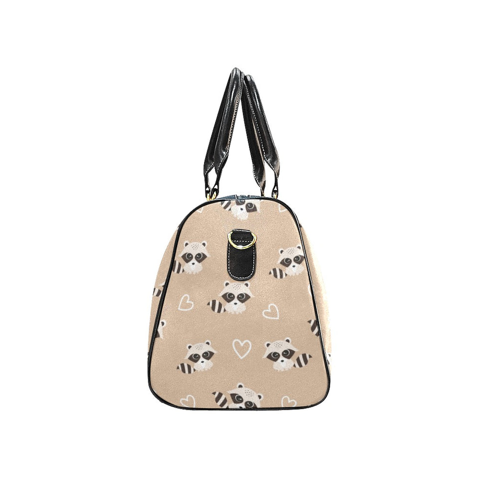 Cute raccoon heart pattern Travel Bag