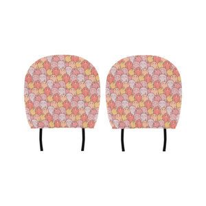 Pig Pattern Print Design 04 Car Headrest Cover