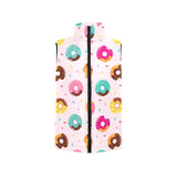 Donut pattern glaze pink background Women's Padded Vest
