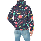 colorful space pattern planet star Men's Padded Hooded Jacket