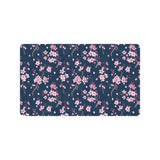 Pink sakura cherry blossom blue background Doormat