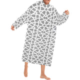 arabic gray pattern Blanket Robe with Sleeves