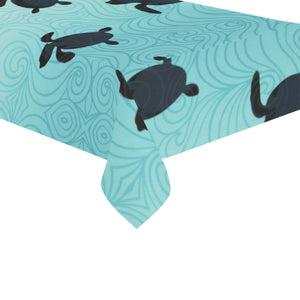 Sea turtle with blue ocean backgroud Tablecloth