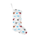 Watercolor helicopter cloud pattern Christmas Stocking
