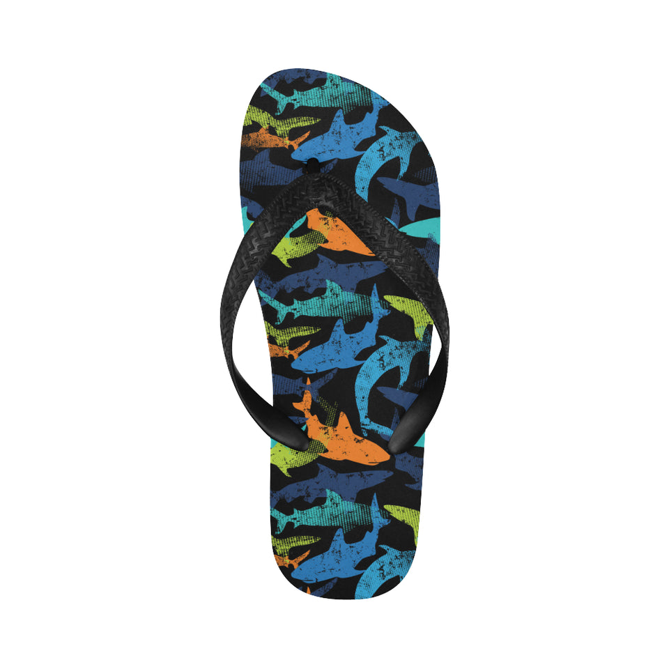 Colorful shark Unisex Flip Flops