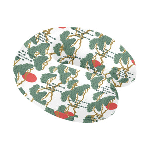 Bonsai red sun japanese pattern U-Shaped Travel Neck Pillow
